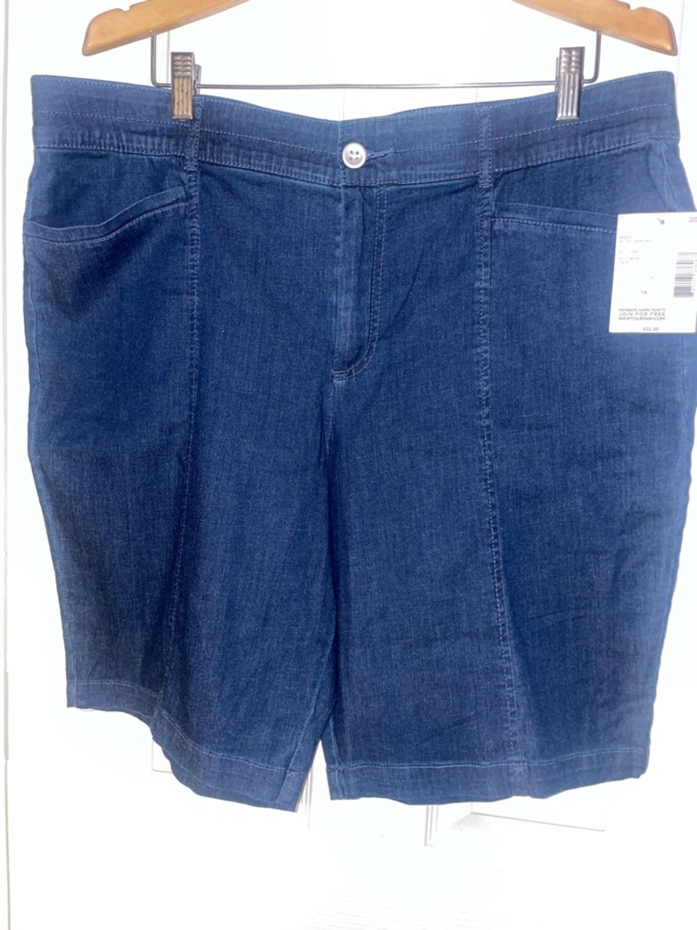 Laura Scott Dark Blue Denim Jean Shorts